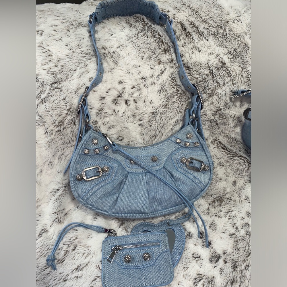 Denim shoulder bag